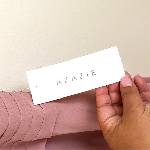 AZAZIE Long Flowy Pleated Chest Bridesmaid Dress - Picture 11 of 15